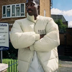 Grimey Abrigo Back At You Puffer - Cream - Fw23 Fashion