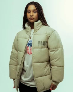 Grimey Abrigo Back At You Puffer - Cream - Fw23 Fashion