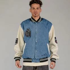 Grimey Abrigo Fire Route Denim Baseball - Blue - Spring 23 Sale