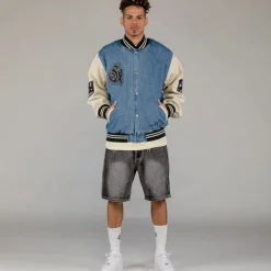 Grimey Abrigo Fire Route Denim Baseball - Blue - Spring 23 Sale