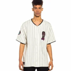 Grimey Camiseta De Baseball Day Dreamer Stripes - White- Spring 22 Discount