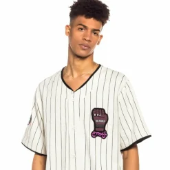 Grimey Camiseta De Baseball Day Dreamer Stripes - White- Spring 22 Discount