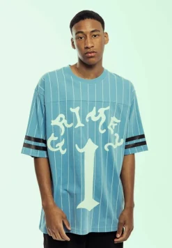 Grimey Camiseta De Football Causing Panic Heavyweight - Blue - Ss24 Hot