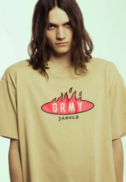 Grimey Camiseta Burn In Flames Regular - Khaki - Ss24 Flash Sale