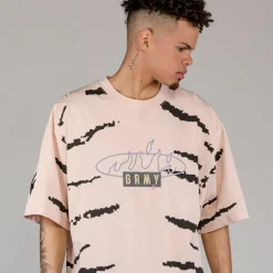 Grimey Camiseta Cloven Tongues All Over Print Oversized - Cream - Summer 23 Hot