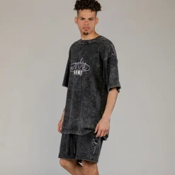 Grimey Camiseta Cloven Tongues Stone Washed Oversized - Washed Black - Summer 23 Store
