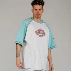 Grimey Camiseta Fire Route Bicolor Oversized - Blue - Spring 23 Discount