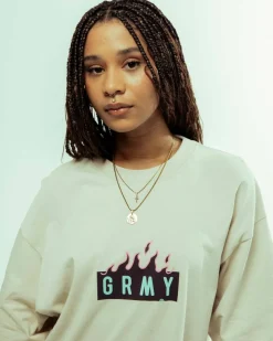 Grimey Camiseta Melted Stone Oversized - Cream - Fw23 Discount
