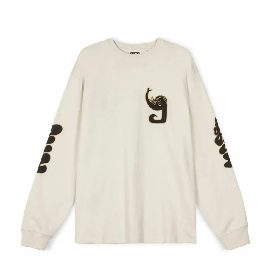 Grimey Camiseta Manga Larga. Tusker Temple - White - Fw23 Shop