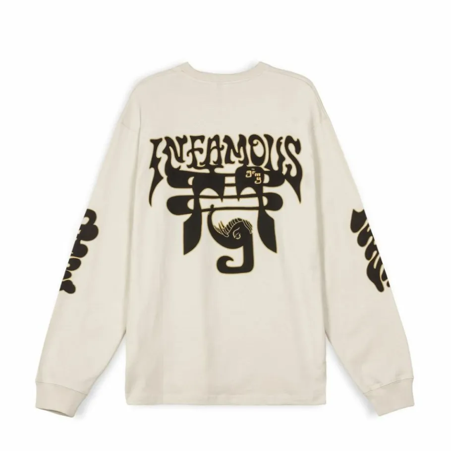 Grimey Camiseta Manga Larga. Tusker Temple - White - Fw23 Shop