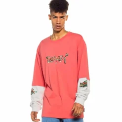 Grimey Camiseta Manga Larga Nine Winds Ls - Coral- Spring 22 Cheap