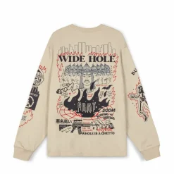 Grimey Camiseta Manga Larga Back At You - Cream - Fw23 Outlet