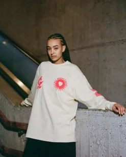Grimey Camiseta Manga Larga Causing Panic - Cream - Ss24 New