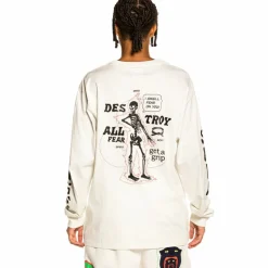 Grimey Camiseta Manga Larga "Destroy All Fear" - White - Fall 21 Cheap