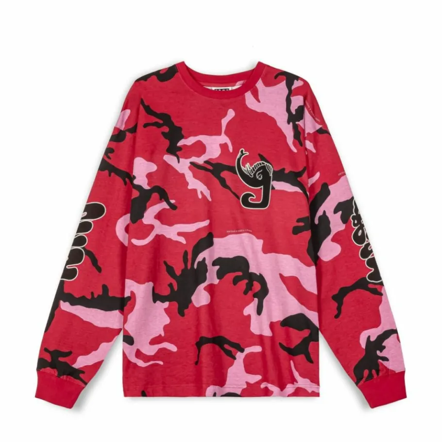 Grimey Camiseta Manga Larga All Over Print Tusker Temple - Red - Fw23 Best Sale