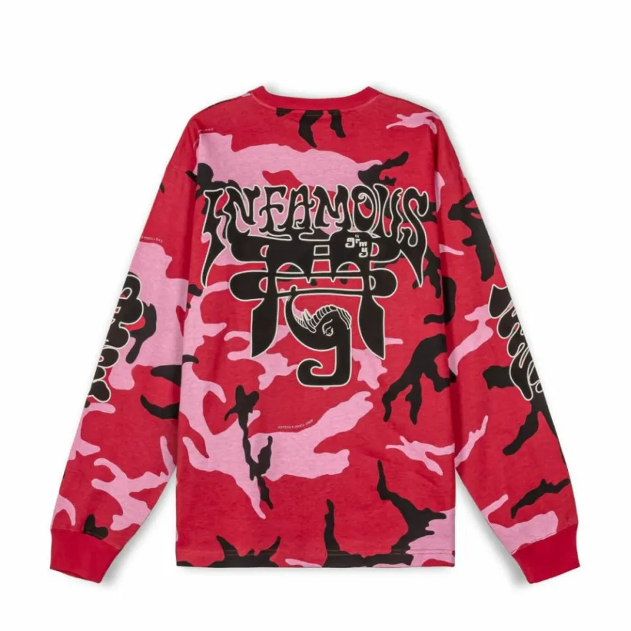Grimey Camiseta Manga Larga All Over Print Tusker Temple - Red - Fw23 Best Sale