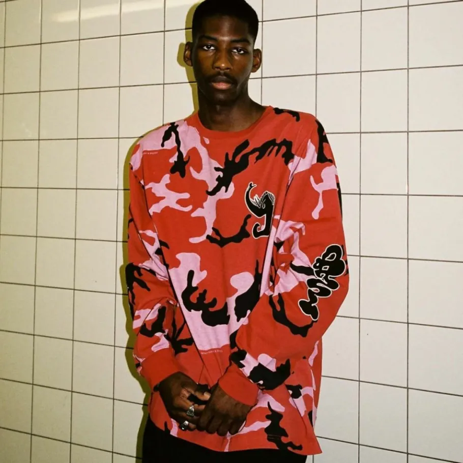 Grimey Camiseta Manga Larga All Over Print Tusker Temple - Red - Fw23 Best Sale