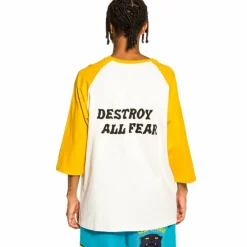 Grimey Camiseta Raglan "Destroy All Fear" - Yellow - Fall 21 Cheap