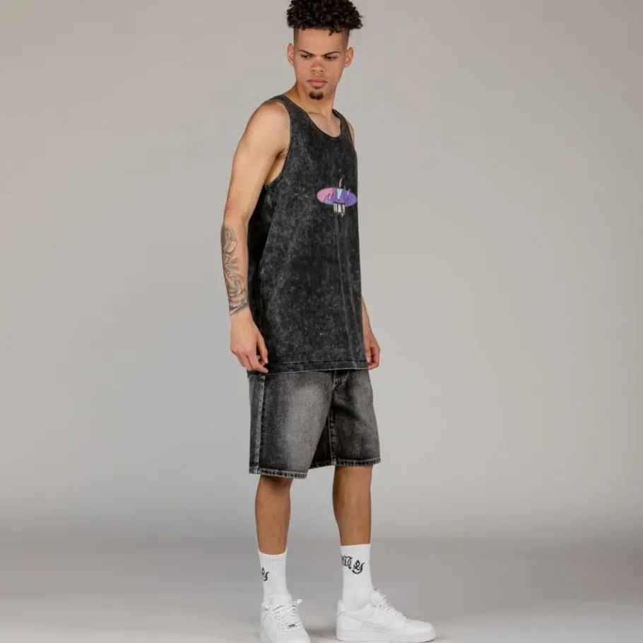 Grimey Camiseta Tirantes Cloven Tongues Stone - Washed Black - Summer 23 Outlet