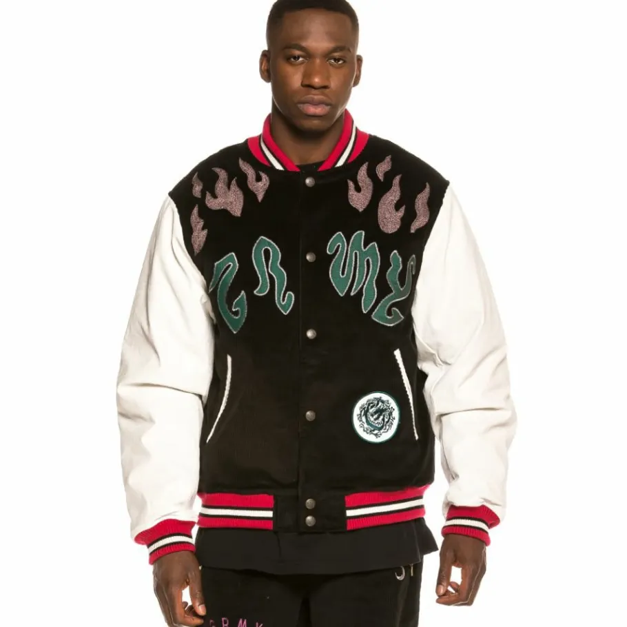 Grimey Chaqueta Baseball Yoga Fire Corduroy Fw20 Black Cheap