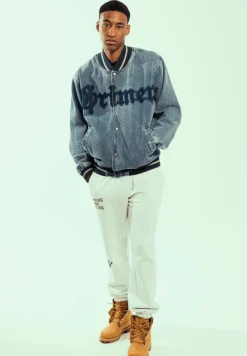 Grimey Chaqueta Baseball Causing Panic Denim - Blue - Ss24 Flash Sale
