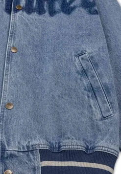Grimey Chaqueta Baseball Causing Panic Denim - Blue - Ss24 Flash Sale