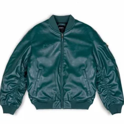 Grimey Chaqueta Bomber "Iam" Pu Leather - Green - Fall 22 Cheap
