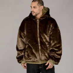 Grimey Chaqueta Bomber Lost Boys Reversible Fur - Brown - Winter 22 Sale