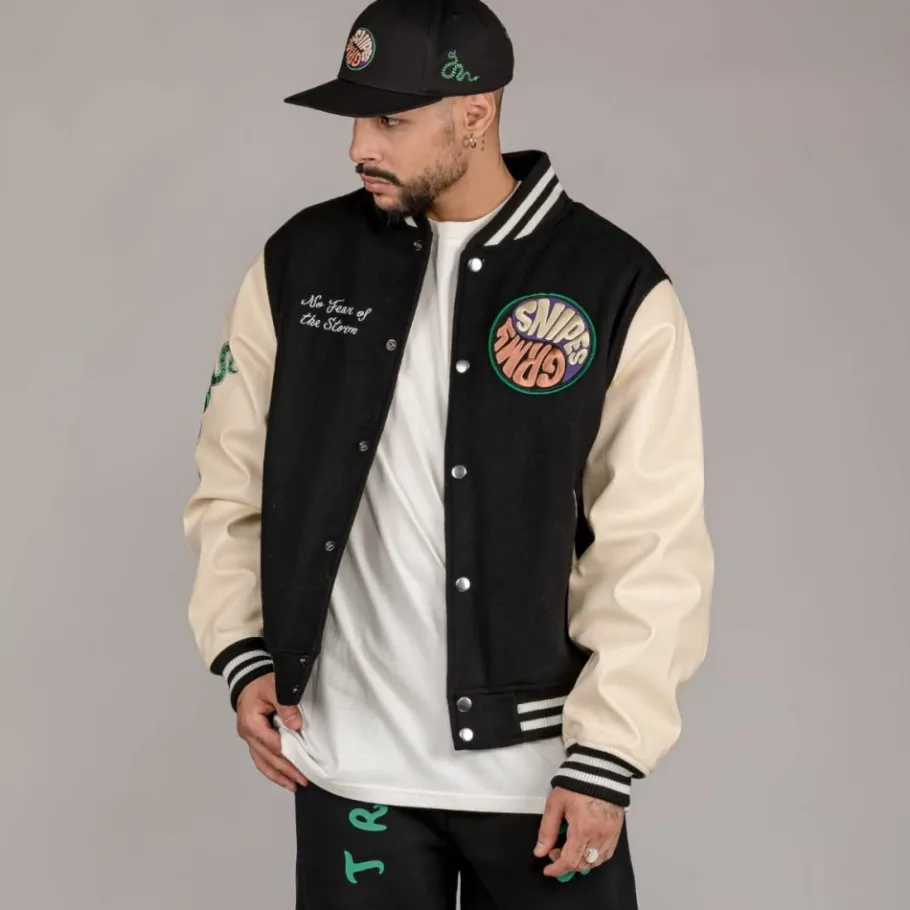 Grimey Chaqueta De Baseball "Snipes X True Roots" - Black - Fall 22 Best Sale