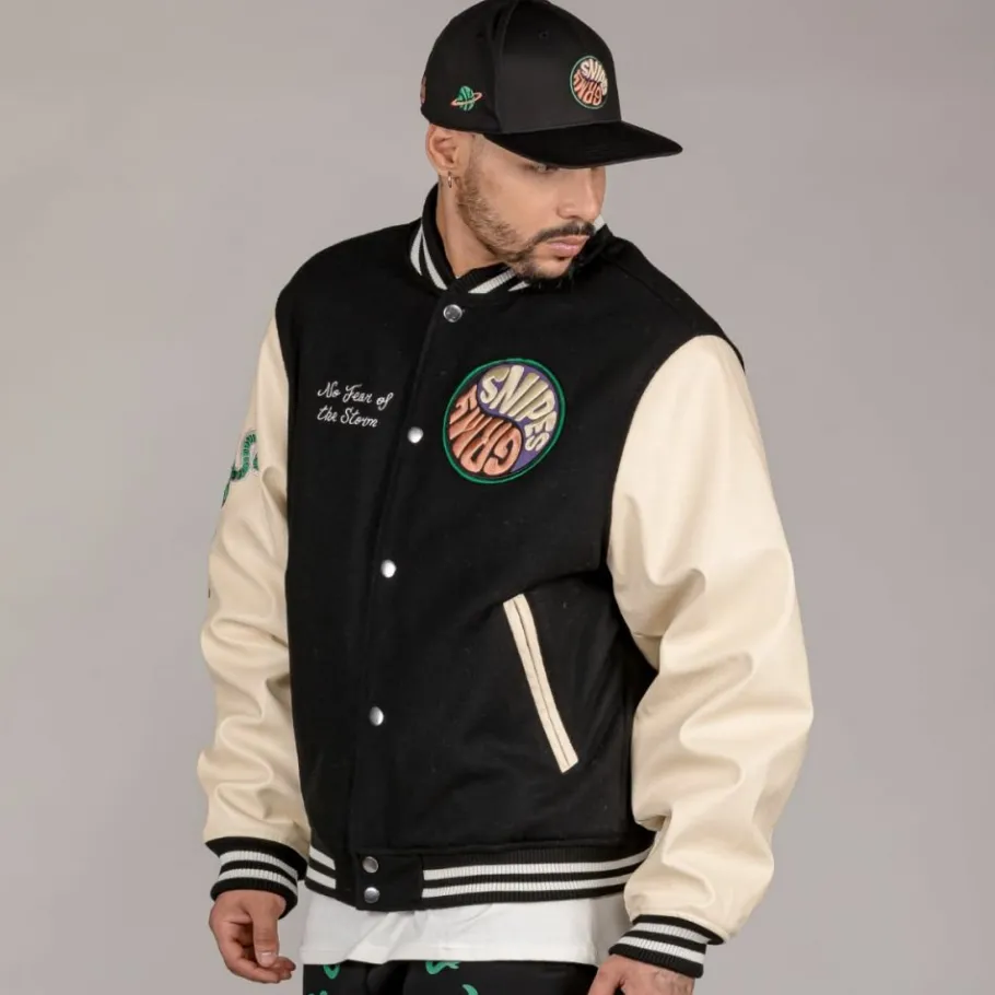 Grimey Chaqueta De Baseball "Snipes X True Roots" - Black - Fall 22 Best Sale