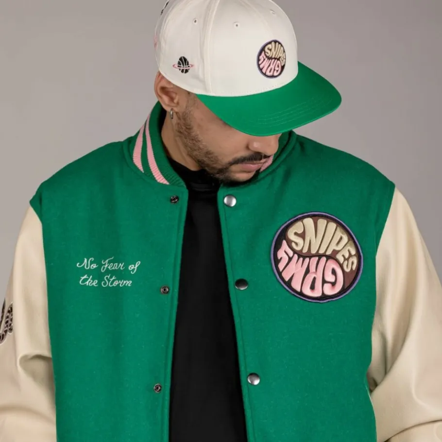 Grimey Chaqueta De Baseball "Snipes X True Roots" - Green - Fall 22 Cheap