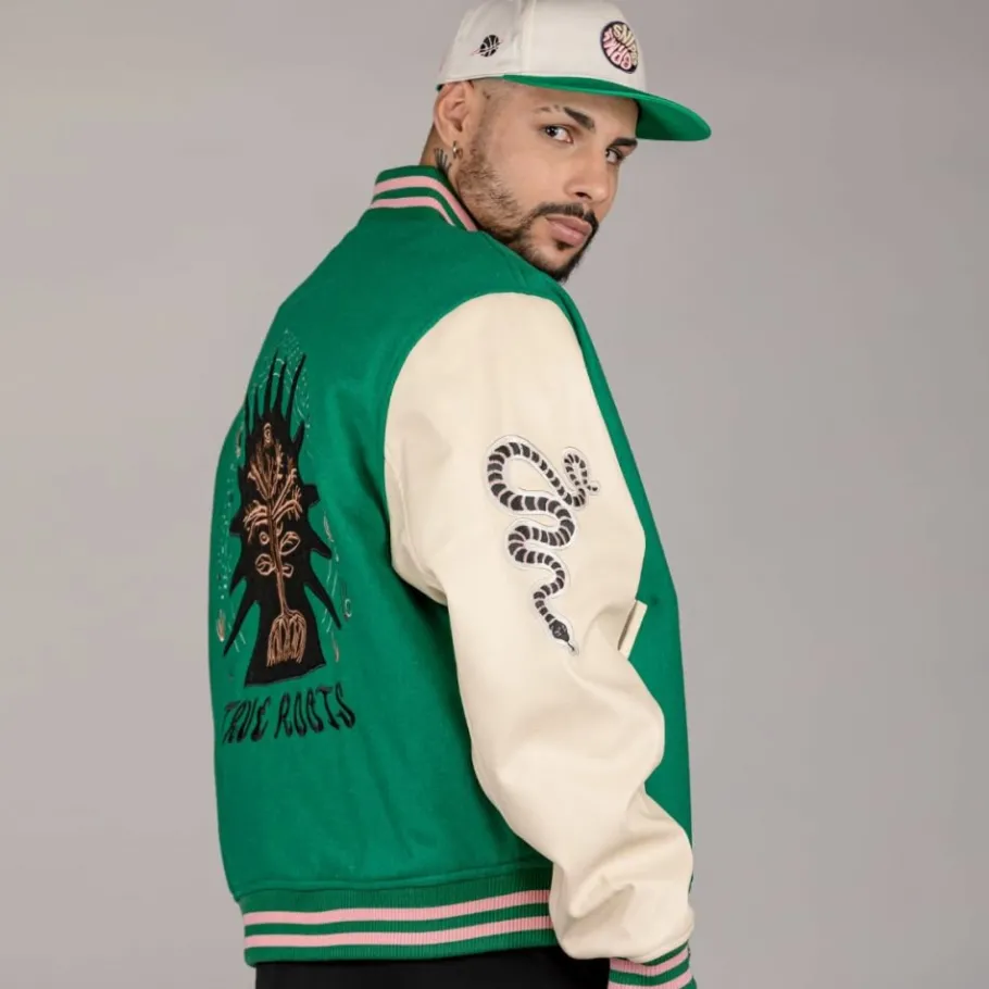 Grimey Chaqueta De Baseball "Snipes X True Roots" - Green - Fall 22 Cheap