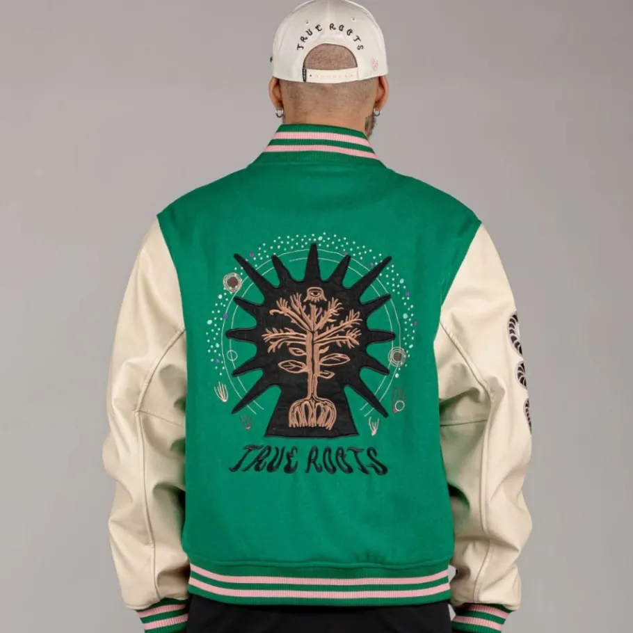 Grimey Chaqueta De Baseball "Snipes X True Roots" - Green - Fall 22 Cheap