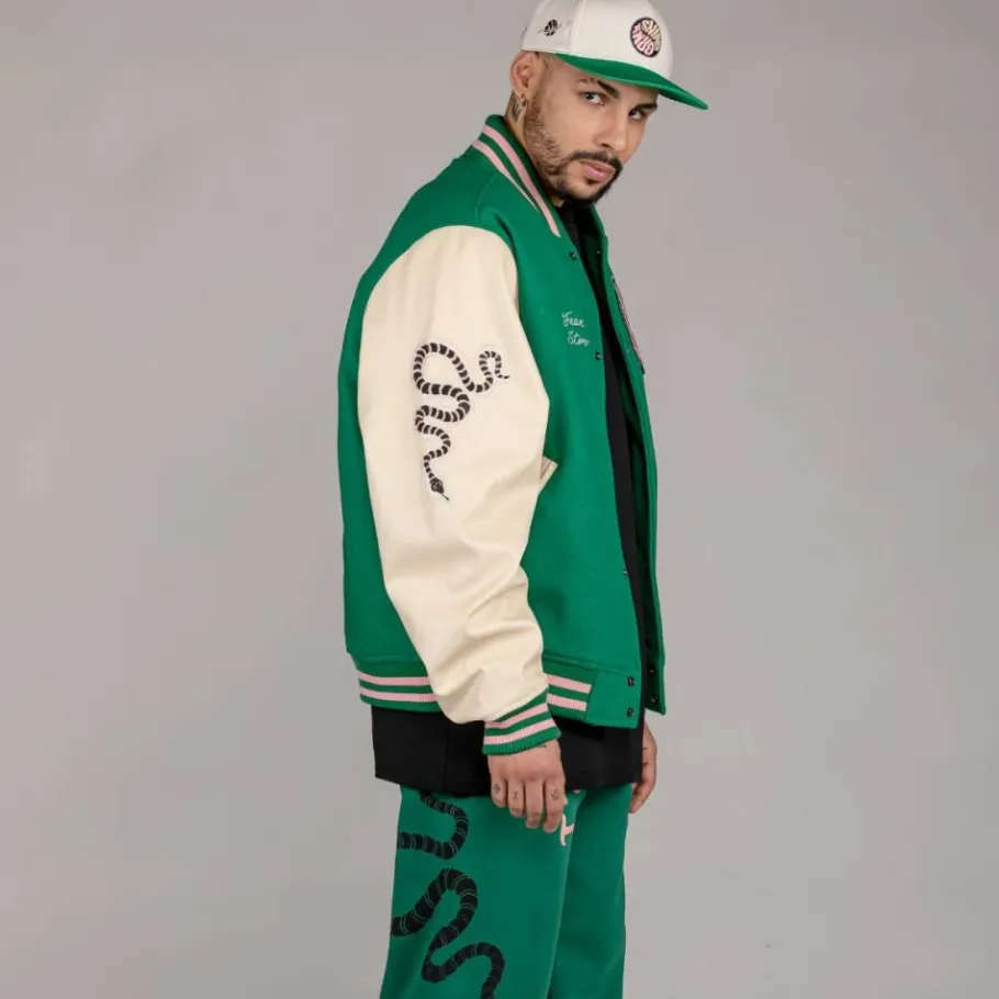 Grimey Chaqueta De Baseball "Snipes X True Roots" - Green - Fall 22 Cheap