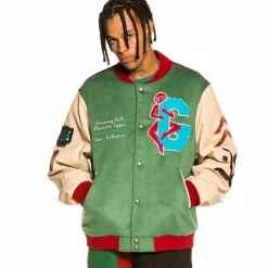Grimey Chaqueta De Baseball "Singgang Junction" - Green - Fall 21 Hot