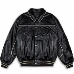 Grimey Chaqueta Madrid Pu Leather - Black - Fw23 Cheap