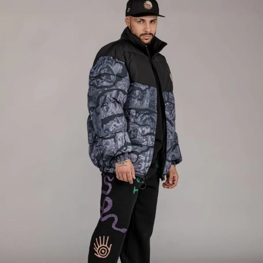 Grimey Chaqueta Puffy "Snipes X True Roots" - Black - Fall 22 New
