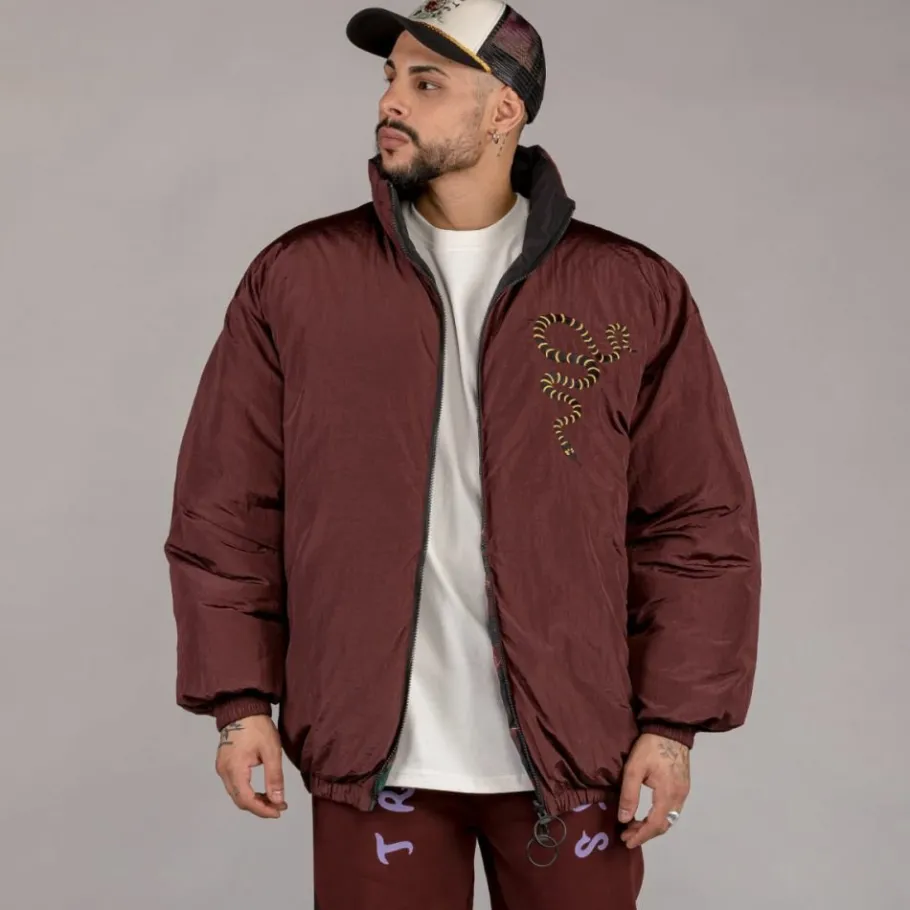 Grimey Chaqueta Puffy "Snipes X True Roots" - Brown - Fall 22 Clearance
