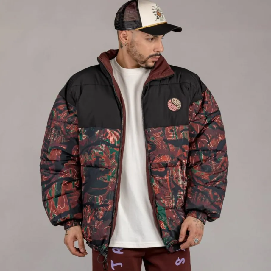 Grimey Chaqueta Puffy "Snipes X True Roots" - Brown - Fall 22 Clearance