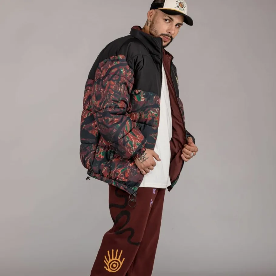 Grimey Chaqueta Puffy "Snipes X True Roots" - Brown - Fall 22 Clearance