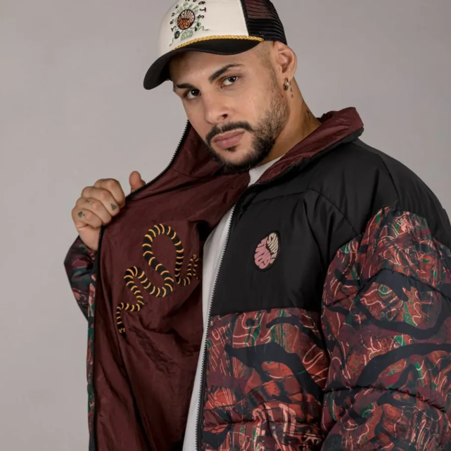 Grimey Chaqueta Puffy "Snipes X True Roots" - Brown - Fall 22 Clearance