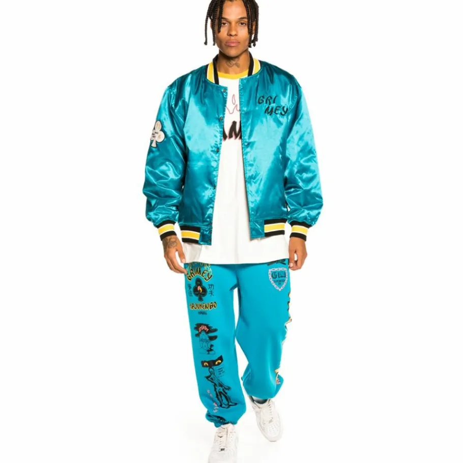 Grimey Chaqueta Satinada Reversible "Destroy All Fear" - Blue - Fall 21 Sale