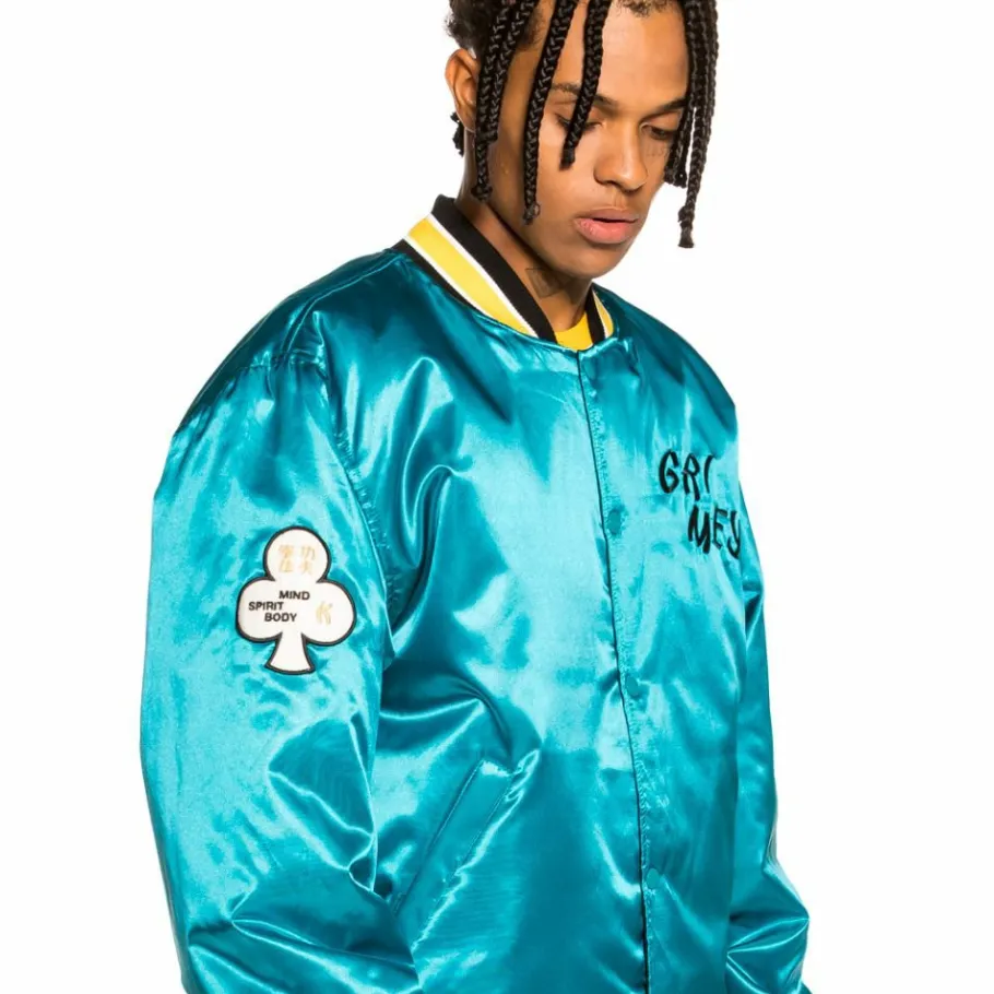 Grimey Chaqueta Satinada Reversible "Destroy All Fear" - Blue - Fall 21 Sale