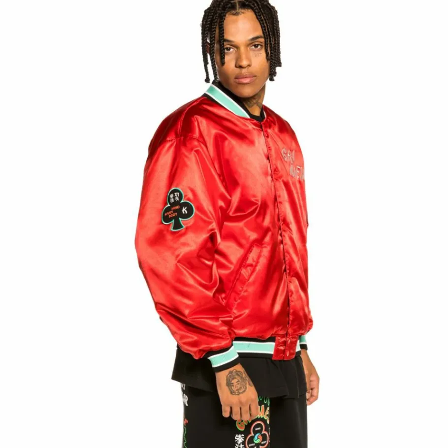 Grimey Chaqueta Satinada Reversible "Destroy All Fear" - Red - Fall 21 Best Sale