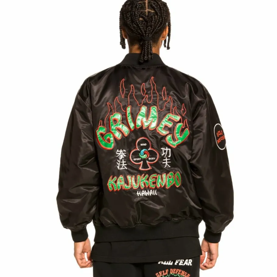 Grimey Chaqueta Satinada Reversible "Destroy All Fear" - Black/Red - Fall 21 Online