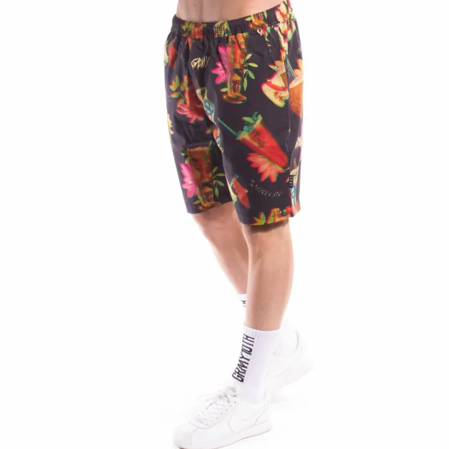 Grimey Drunken Devil Light Short Ss17 Black Store
