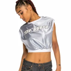 Grimey Acknowledge Girl Crop Top Ss20 Silver Store