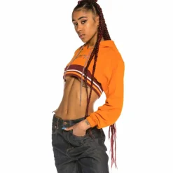 Grimey Acknowledge Girl Crop Hoodie Ss20 Orange Shop