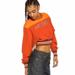 Grimey Acknowledge Girl Crop Crewneck Ss20 Orange Best Sale