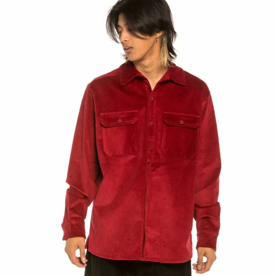 Grimey "Aged Rum" Corduroy Long Shirt - Red - Winter 21 New